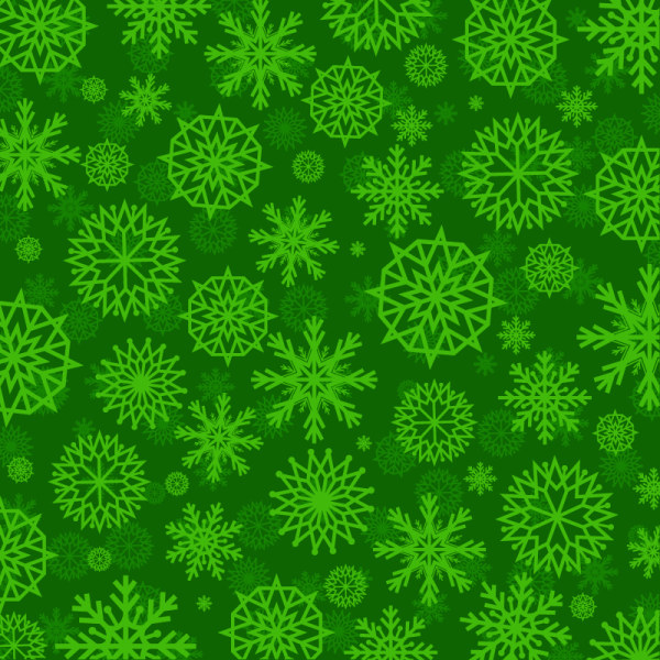グリーンスノーフレークベクトルシームレスパターン 緑 パターン スノーフレーク シームレス   