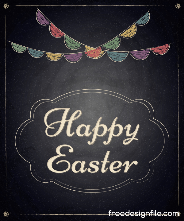 Cadre joyeux de Pâques avec le vecteur de fond de tableau 03 Tableau Pâques heureux cadre   
