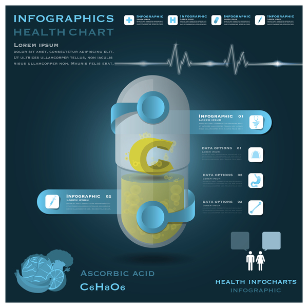 Gesundheitschilbe Infografie-Vorlage Vektor 03 Infografik Grafik Gesundheit   