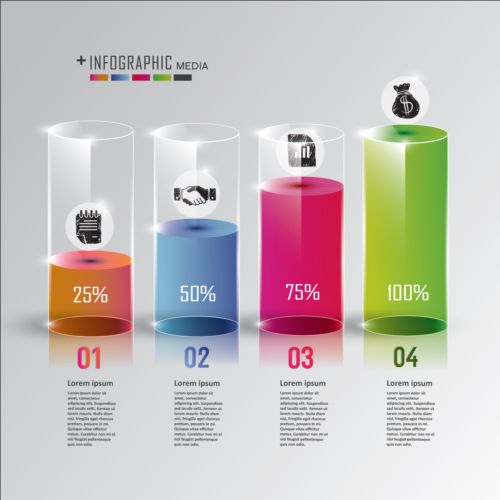 Media infographischer Gestaltungsvektor 08 Medien Kreativ Infografik   