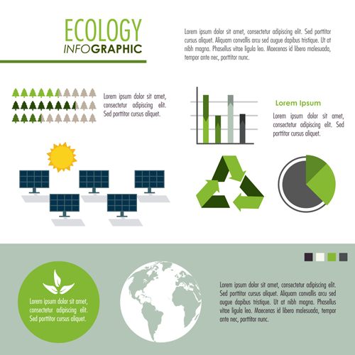 現代エコロジーインフォグラフィックベクター素材07 モダン エコロジー インフォグラフィック   