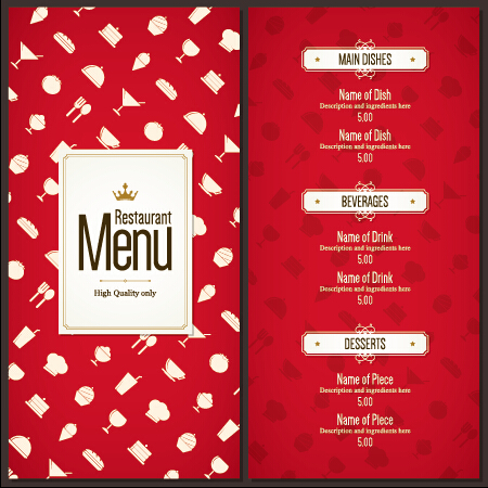 Moderne Restaurantmenüabdeckung und Listenvektor 04 restaurant modern menu liste cover   