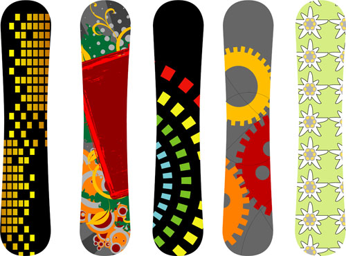 Moderne Snowboard-Vektorvorlagen Design 04 Vorlage snowboard modern   