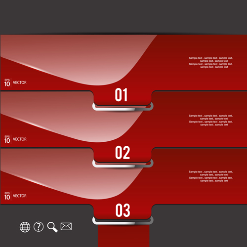 Glänzend roter Infografiektor 02 rot infographisch glänzend   