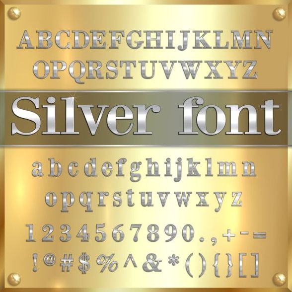 数字ベクトル01の銀フォントアルファベット 銀 数字 フォント アルファベット   