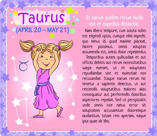 Taurus Zodiac kid-Kartenvektor Tierkreis Taurus kid card   