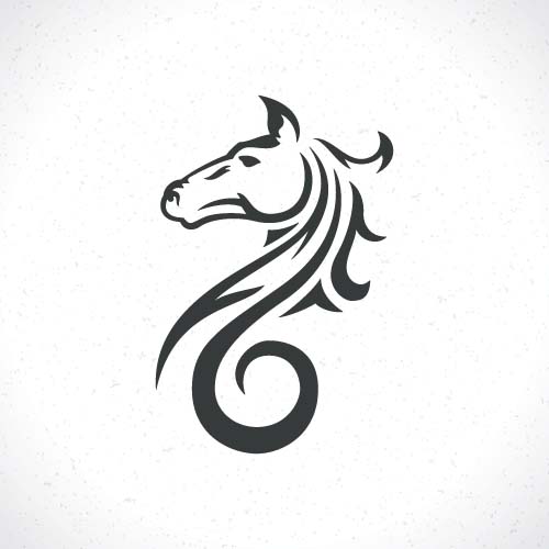 馬のロゴデザインのベクトルセット04 馬 ロゴ   
