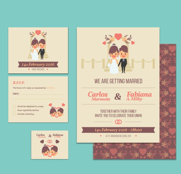 ハートパターンベクトルを持つ結婚式の招待状カード 結婚式 招待状 心 パターン カード   