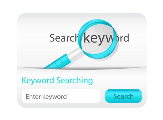 Weiß mit blauem Schlüsselwort Suchschnittstelle Vektor weiß Suche Stichwort Schnittstelle Blau   