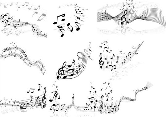 抽象音楽ノートベクター素材05 音楽 抽象的 メモ   