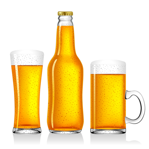 La bière et la tasse de verre conçoivent le vecteur graphique 02 design Coupe en verre Bière   