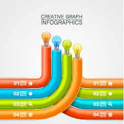 電球インフォグラフィックアイデアテンプレートベクター02 電球 テンプレート インフォグラフィック アイデア   