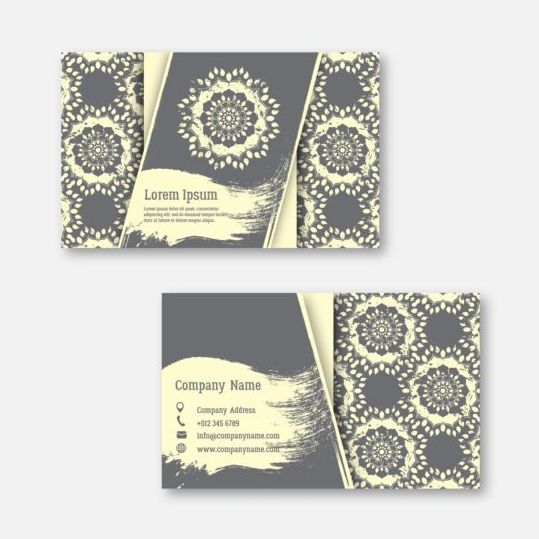 Cartes de visite avec vecteur motif Mandala 04 modèle Mandala cartes business   