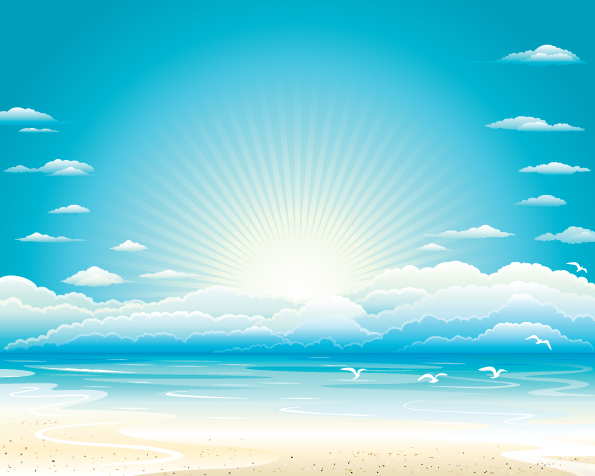 Charmante plage de soleil design vecteur fond 03 soleil plage fond vectoriel fond Charme   