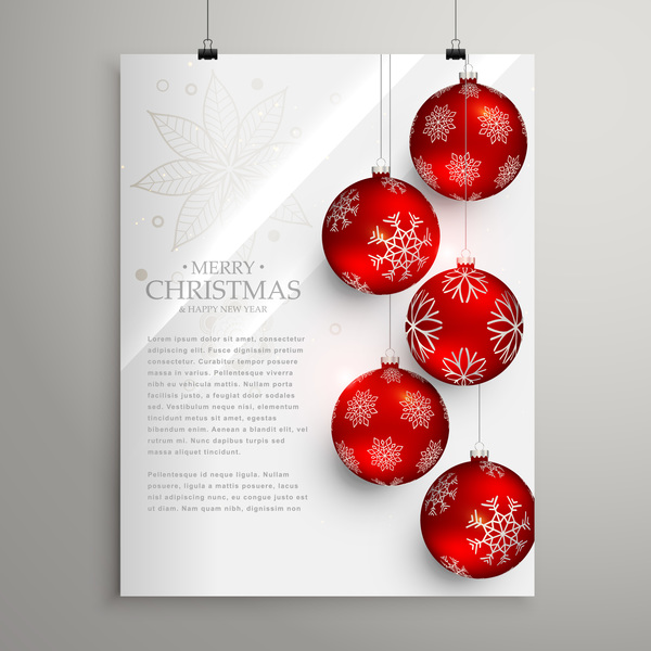 Flyer de Noël et couverture brochure design Vector 06 Noël flyer couverture brochure   