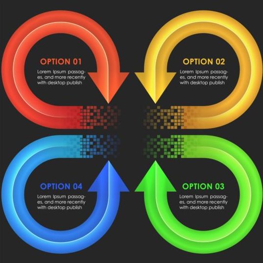 Flèche colorée avec l’option vecteur infographique 03 Option infographie Flèche couleur   