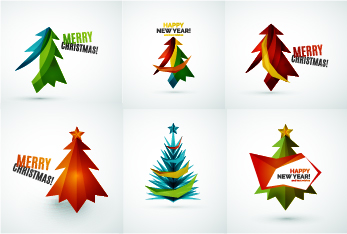 Arbre de Noël coloré avec des logos graphiques vectoriels 01 Noël logos coloré Arbre de Noël   