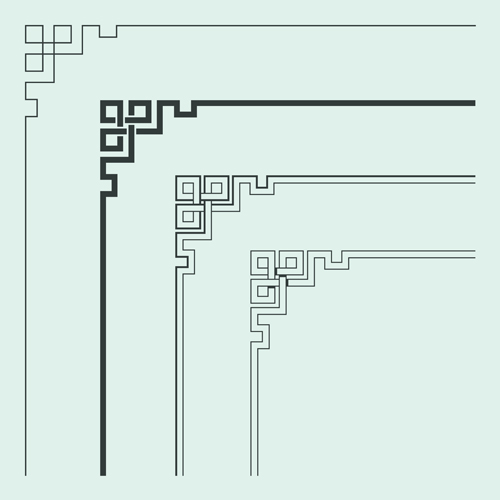 Coin ornement chinois styles Vector 03 styles ornement coin Chinois   