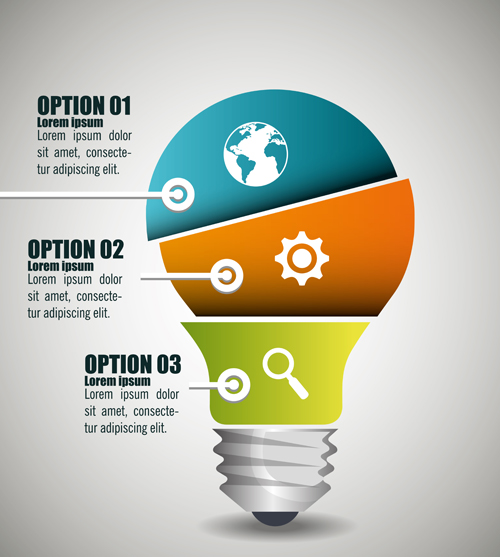 Creative ampoule Vector infographie matériaux 07 infographique Créatif Ampoule   