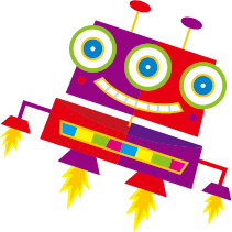 かわいい漫画のロボット着色されたベクトルセット08 色付き 漫画 ロボット   