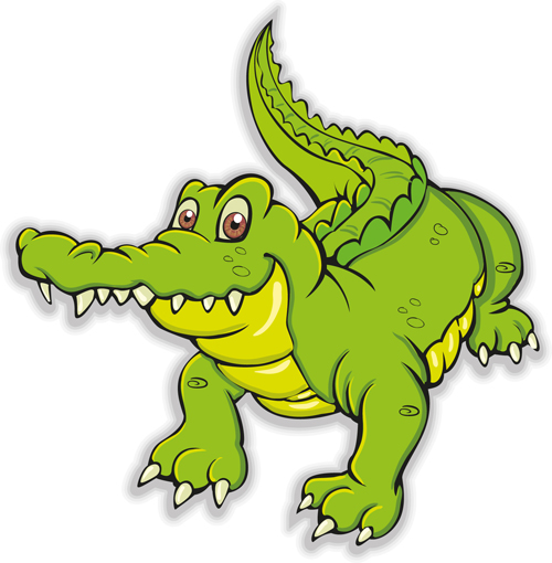 Styles de dessin animé de crocodile mignon vecteurs 03 styles mignon dessin animé crocodile   