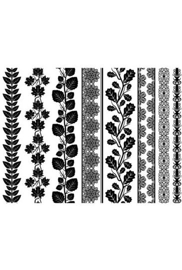 Vecteur floral de bordure noire Noir floral bordure   