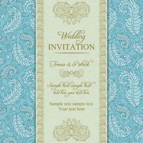 Floral fleuri mariage invitation cartes vecteur ensemble 03 mariage invitation fleuri cartes d’invitation   