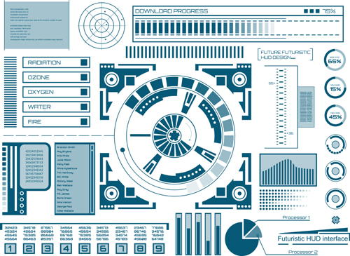未来的 HUD インターフェーステンプレートベクター02 未来 テンプレート インターフェース hud   
