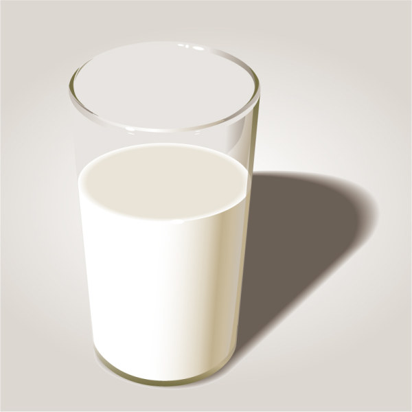 Tasse en verre avec le graphisme de vecteur de lait Tasse en verre lait   