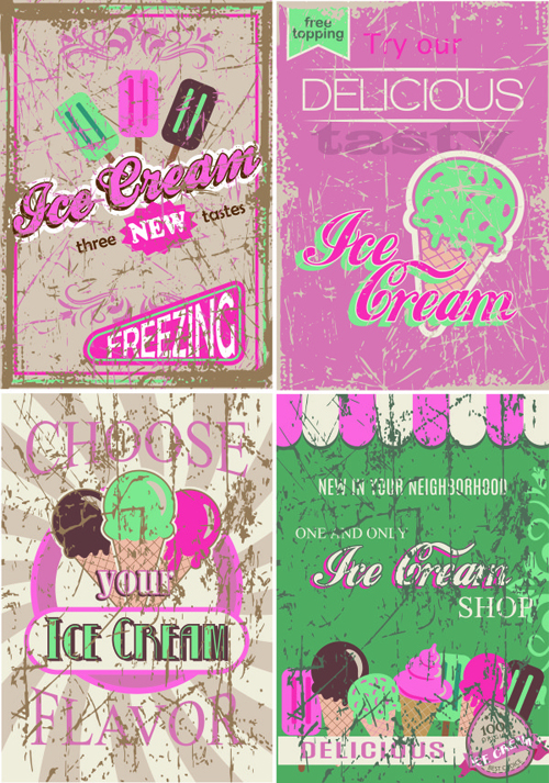 Eis-Vintage-Grunge Hintergrundvektor Hintergrund grunge Eis Creme   