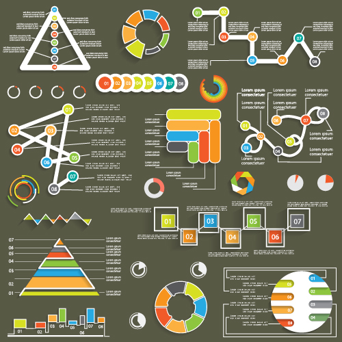 Infografik mit Diagrammelementen Design-Illustrationsvektor 08 Infografik illustration Elemente diagramme   