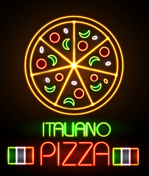 Pizza-Restaurants Neonschilder-Material 04 Schild restaurant pizza neon   