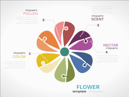 インフォグラフィックテンプレートベクトル付きパズル04 パズル インフォグラフィック   