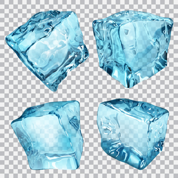 Réaliste glace cubes illustration vecteur 02 réaliste glace cubes   