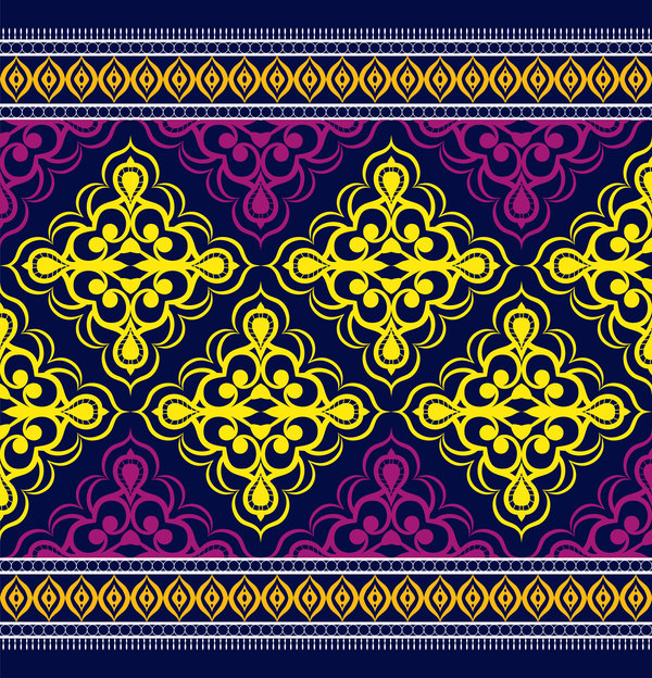 Rétro fleuri seamless pattern vecteurs 13 sans soudure police rétro motif fleuri   