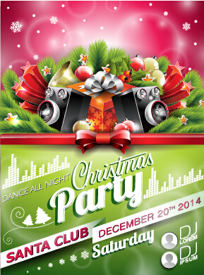 Weihnachts-Musik-Party-Plakatvektor 02 Weihnachten santa poster party Musik   