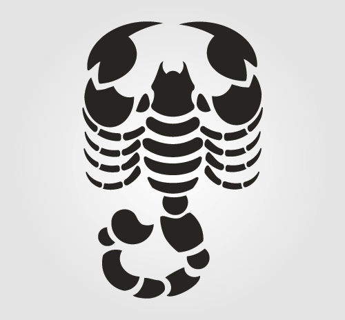 Skorpion-Silhouette-Vektormaterial 01 silhouette scorpion   