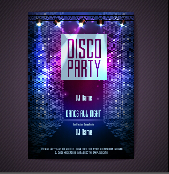 Élégant Disco Party affiche couverture 07 vecteur   