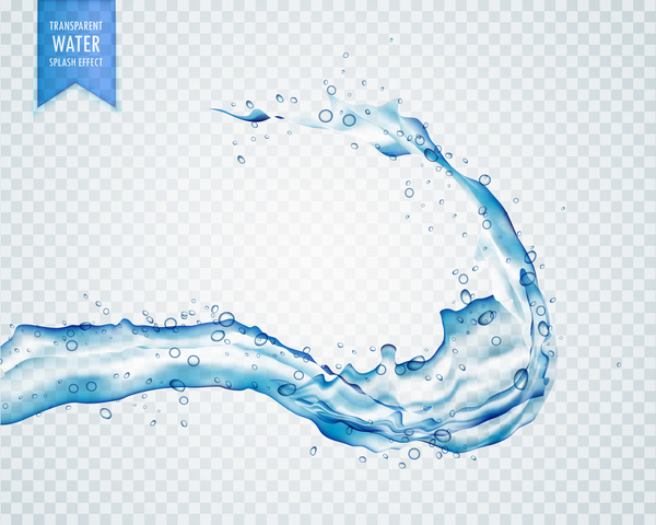 Transparenter Wasserspritzeffekt Vektorabbildung 05 Wirkung Wasser transparent splash   