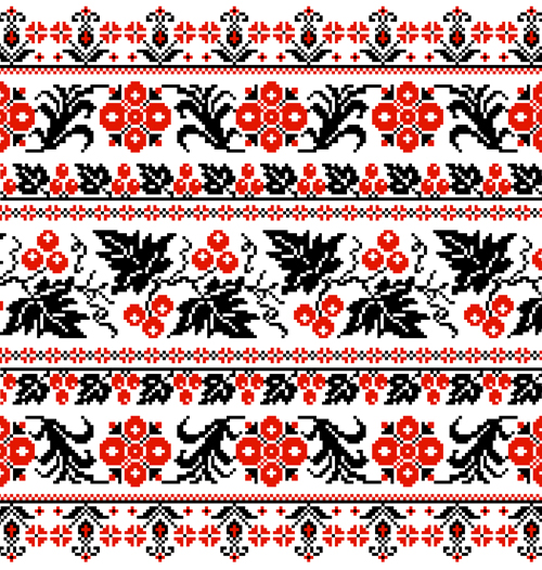 Modèle de tissu de style Ukraine vecteur 02 vecteur de motif Ukraine tissu motif tissu motif   