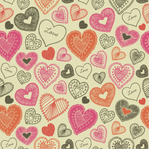 Valentines jour coeur seamless pattern vecteurs 14 sans soudure Saint-Valentin modèle jour coeur   