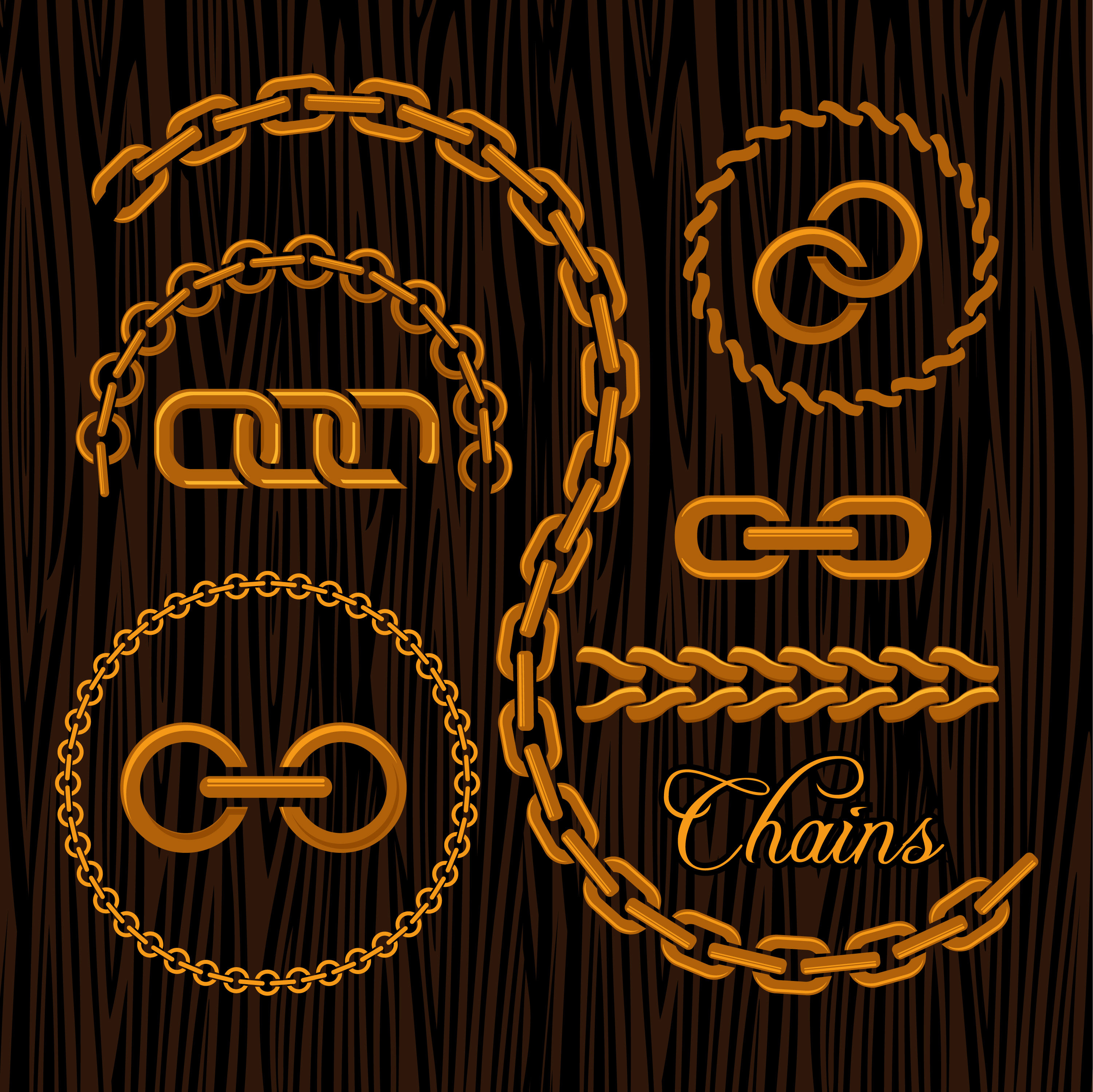 Illustration de chaînes dorées vectorielles 02 or illustration chaînes   