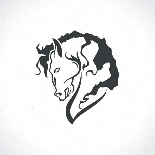Vecteur de jeu de logos de chevaux design 03 logos Cheval   