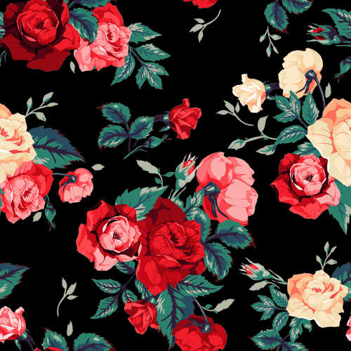 Vintage roses vector nahtloses Muster 02 vintage Rosen nahtlos Muster   