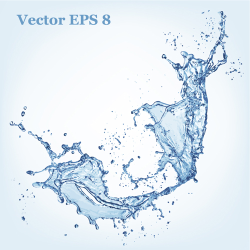 Wassersplas-Effekt-Vektor-Hintergrund-Set 06 Wirkung Wasser splash Hintergrund   