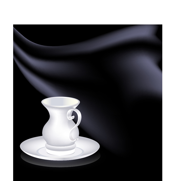 Weiße Kaffeetasse mit abstraktem Hintergrundvektor weiß kaffee cup abstract   