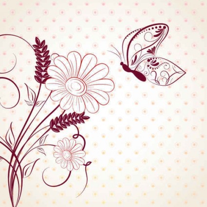 Schön mit Blumenhintergrund Zeichentrickvektor Schön Kunst illustration Hintergrund Blume   