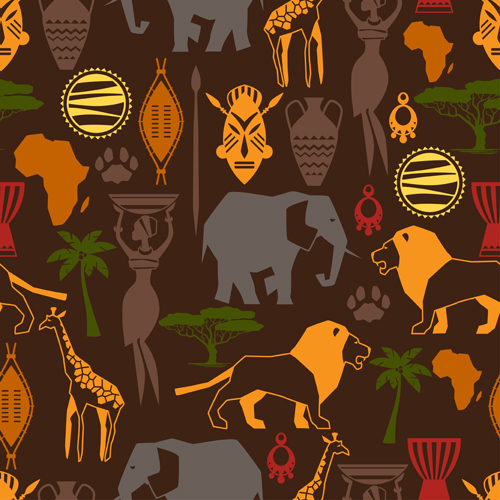 アフリカンスタイルシームレスベクトルパターン04 ベクトルパターン パターン シームレス アフリカ   