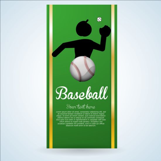 Bannière de baseball vert avec les gens silhouette vecteurs ensemble 14 vert silhouette personnes baseball Bannière   