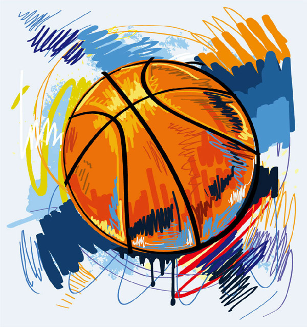 バスケットボールの落書きベクトル素材 落書き バスケットボール   